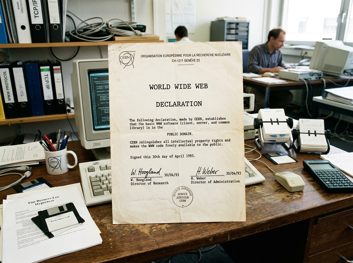 CERN Puts the World Wide Web into the Public Domain